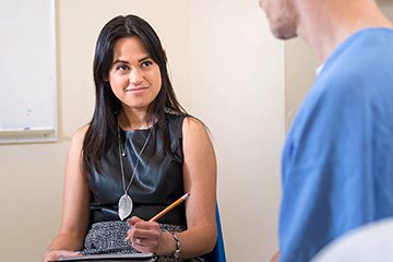 Deirdré Fang trains healthy people to play the role of patients with medical conditions as part of UBC’s Standardized Patient program