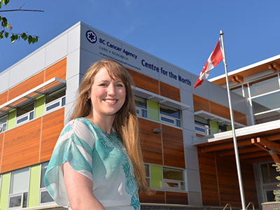 Taya O’Neill-Haugland outside the BC Cancer Agency Centre for the North in Prince George, where she works as a family doctor.